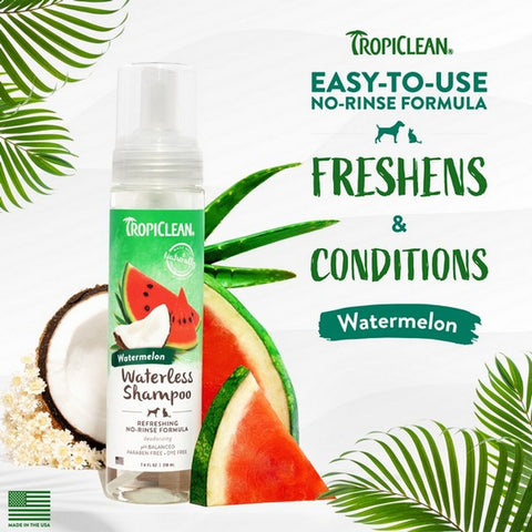 Product image of TROPICLEAN Watermelon Waterless Shampoo 218ml - Pets Villa.