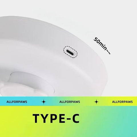 Close up of type c charging port ALL FOR PAWS 2in1 Butterfly Electric Cat Toy  - Pets Villa. 