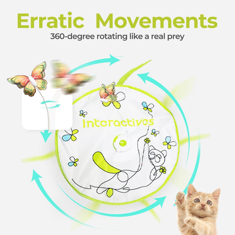 Movement image of ALL FOR PAWS 2in1 Butterfly Electric Cat Toy with Hide and Seek - Pets Villa. 