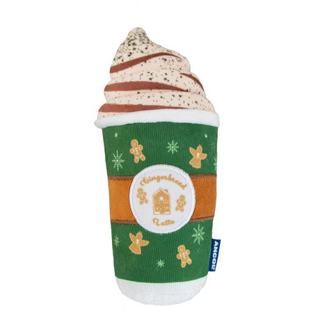 Standalone image of ANCOL Christmas Gingerbread Latte Dog Toy - Pets Villa. 