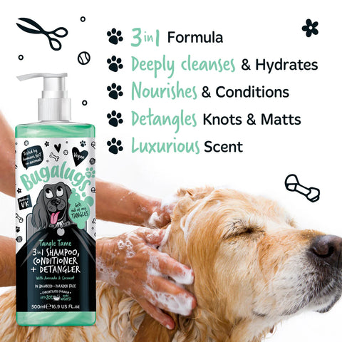 Product image of BUGALUGS Tangle Tame 3in1 Shampoo Conditioner and Detangler - Pets Villa.