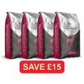 Four 4kg bags of Canagan Cat Country Game grain-free dry cat food. - Pets Villa
