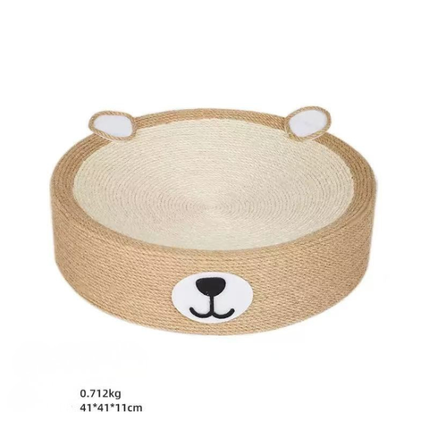 Front image of Bear Sisal Crater Scratcher 41cm - Pets Villa. 