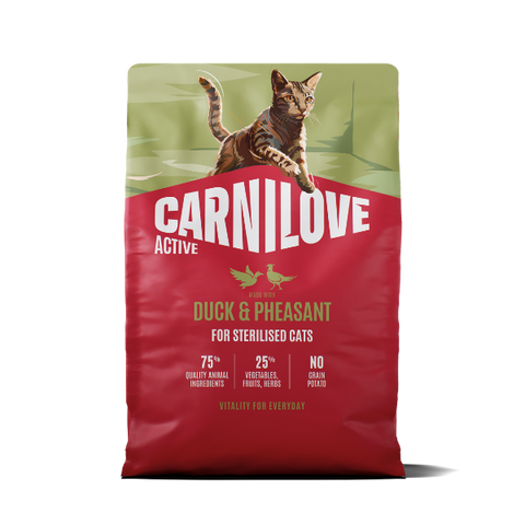 Front image of CARNILOVE Active Cat Duck and Pheasant for Sterilised Cats  - Pets Villa. 