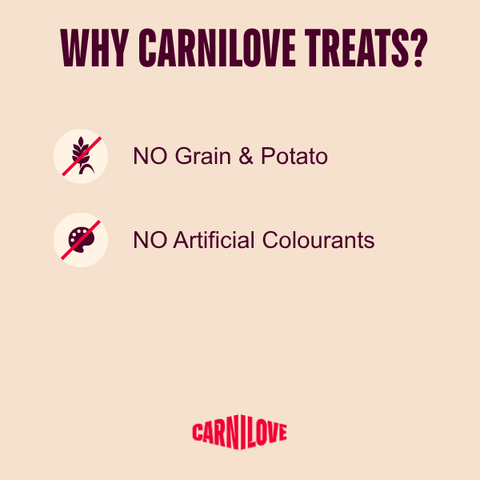 Benefits image of CARNILOVE Cat Soft Buffalo Enriched with Blueberries Treats 50g - Pets Villa. 