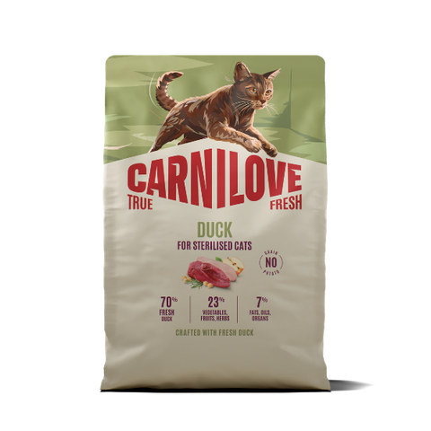 Front image of CARNILOVE Cat True Fresh Duck for Sterilised Cats - Pets Villa. 