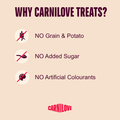 Benefits image of CARNILOVE Dog Crunchy Mackerel with Raspberries Treats 200g - Pets Villa. 