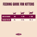 Feeding Guide image pf CARNILOVE Kitten Rabbit Fillets in Gravy Enriched with Marigold - Pets Villa. 