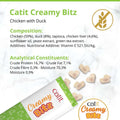 Composition image of CATIT Creamy Bitz Chicken with Duck 4x12g - Pets Villa. 