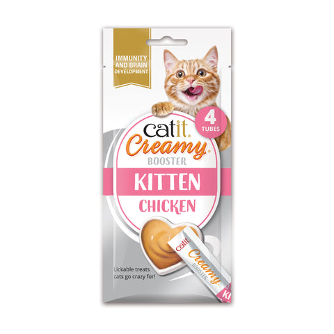 Front image of CATIT Creamy Kitten Booster Chicken 4x10g - Pets Villa. 