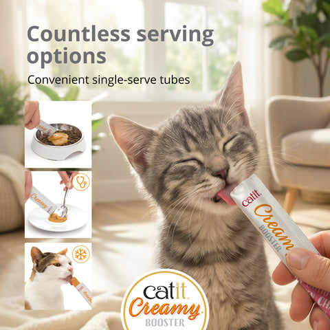Serving image of CATIT Creamy Kitten Booster Chicken 4x10g - Pets Villa. 