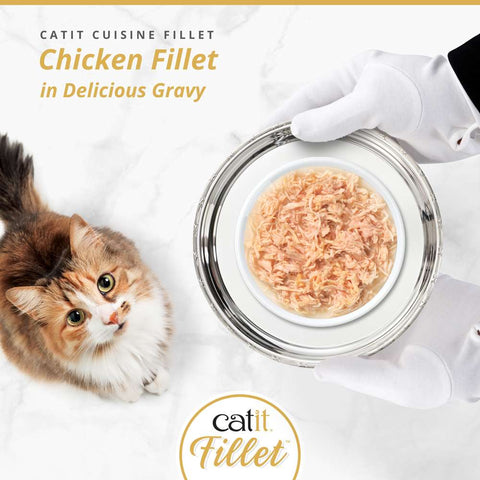 Image of CATIT Cuisine Chicken Fillet on a plate - Pets Villa. 