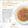 Image of the composition of CATIT Cuisine Dinner Fish Terrine topped with Pumpkin -Pets Villa. 
