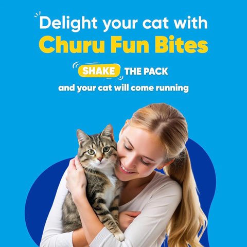 Image of cat for CHURU Cat Fun Bites Chicken Recipe Wraps Chicken with Pumpkin Recipe  - Pets Villa. 