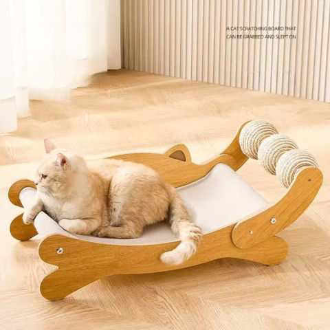 Front image of Cat Hammock Scratcher Bed - Pets Villa.