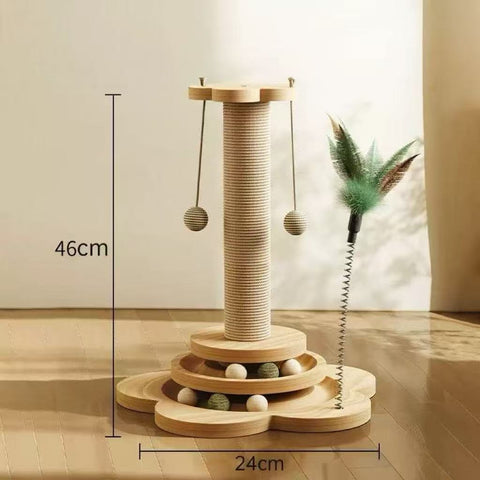 Size of the large variant of Cat Scratching Post with Catnip Ball Toys - Pets Villa. 
