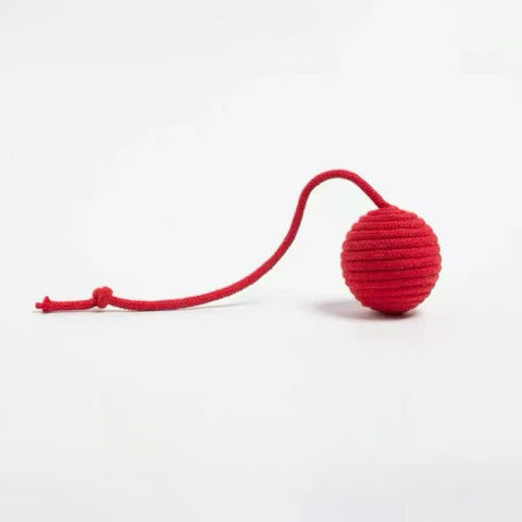Image of the red version of Christmas Rattle Cat Ball Toy Assorted - Pets Villa. 