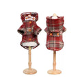 Modelled front and back image of Christmas Tartan Pet Jacket - Pets Villa. 