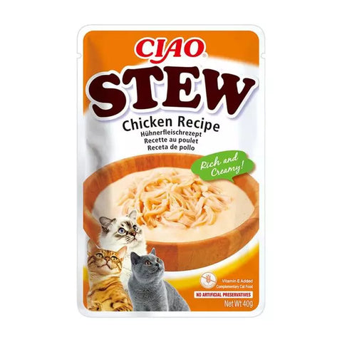 Front image of Ciao Cat Chicken Recipe Stew  - Pets Villa. 
