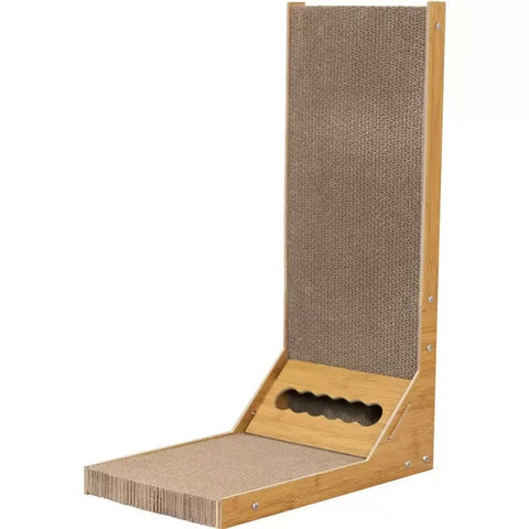 Stan alone image of Corrugated Paper L Shaped Cat Scratcher - Pets Villa. 