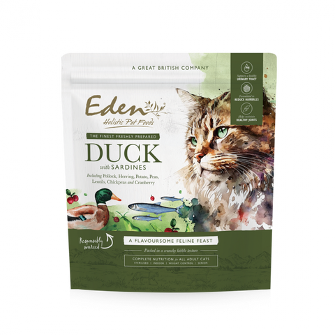 Front image of EDEN Cat Feline Feast Duck with Sardines 1.5kg - Pets Villa.