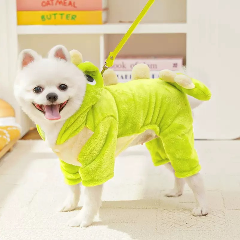Product image of Fleece Dinosaur Pet Onesie - Pets Villa. 