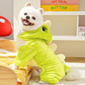 Side image of Fleece Dinosaur Pet Onesie - Pets Villa. 