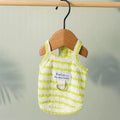Front image of the green variant of Hello Baby Striped Pet Vest  - Pets Villa. 