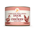 Front image of JR Dog Complete Wellbeing Duck & Chicken 200g  - Pets Villa. 