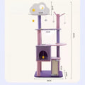 Large variant image of MARTINA 108-165cm Star & Cloud Cat Tree Climbing Frame - Pets Villa. 