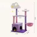 Image of 125cm variant MARTINA 108-165cm Star & Cloud Cat Tree Climbing Frame - Pets Villa.