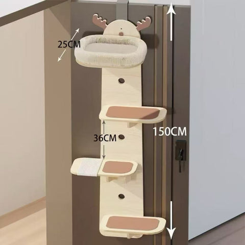 Size guide image of MARTINA Door Hanging Cat Climber - Pets Villa. 