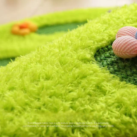 Close up of the soft fabric of MARTINA Flower Garden Sisal Cat Carpet  - Pets Villa.