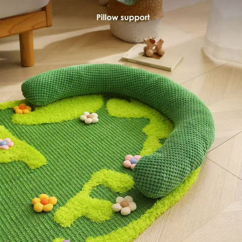 Image of the pillow support of MARTINA Flower Garden Sisal Cat Carpet  - Pets Villa.