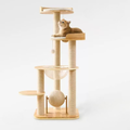 Front image of Natural Classic Cat Climbing Frame with Sisal Ball 124cm - Pets Villa. 