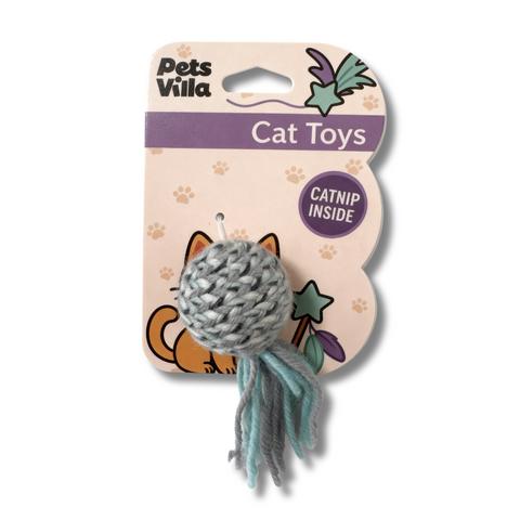 Image of the blue version of PETS VILLA Yarn Catnip Ball Assorted - Pets Villa. 