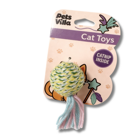 Image of the green version of PETS VILLA Yarn Catnip Ball Assorted - Pets Villa. 