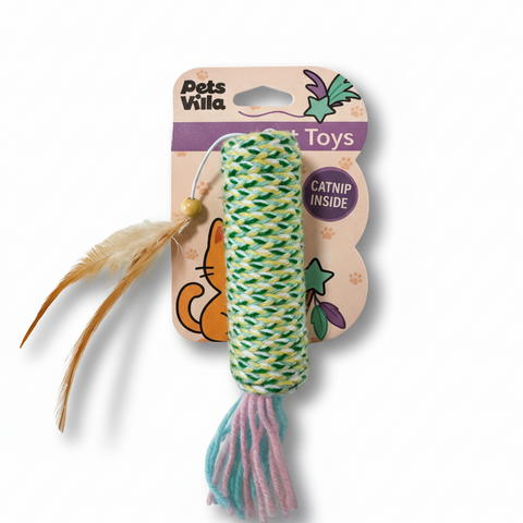 Image of green version of PETS VILLA Yarn Catnip Tube Assorted - Pets villa. 