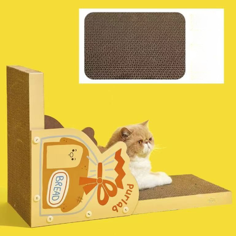 Side image of PURLAB Bread Stand Cat Scratch Board - Pets Villa. 
