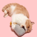 Image of a cat playing with PURLAB Funny Soft Knife Catnip Toy - Pets Villa.