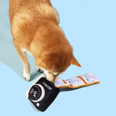 Product image of dog using PURLAB Polaroid Pet Snuffle Toy - Pets Villa. 