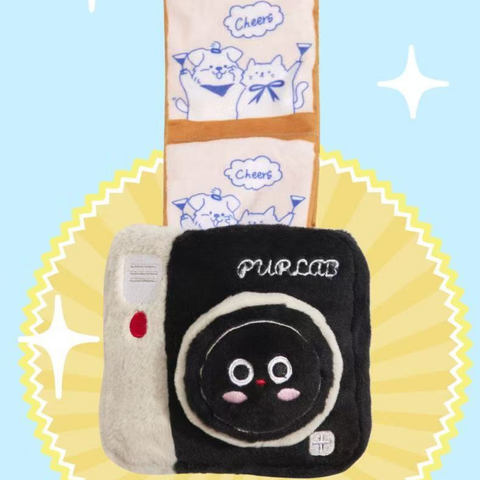 Close up image of PURLAB Polaroid Pet Snuffle Toy  - Pets Villa. 