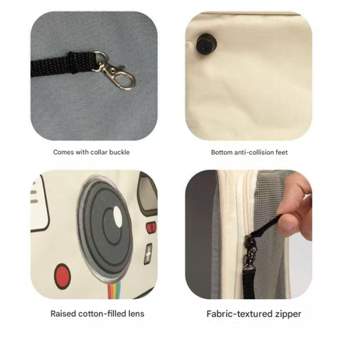 Key features image of PURLAB Polaroid Pet Travel Bag - Pets Villa. 