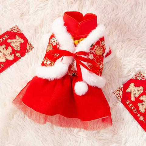 Front image of Pet Chinese New Year Outfit - Pets Villa. 
