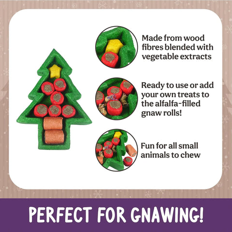 Advantages image of ROSEWOOD Cupid and Comet Edible Christmas Puzzle Tree - Pets Villa. 