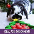 Image of a rabbit with ROSEWOOD Cupid and Comet Edible Christmas Puzzle Tree - Pets Villa. 