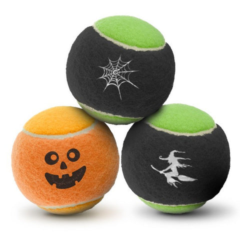 Front image of SPORTSPET Halloween Squeak Spooky Tennis Ball 3 pack  - Pets Villa. 