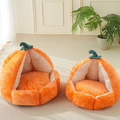 Front image of Soft Pumpkin Pet Bed - Pets Villa. 