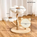 Image of the Classic Natural variant of Summer Flower Natural Solid Wood Cat Tree - Pets Villa. 