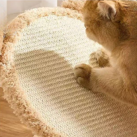 Scratcher close up image of Summer Flower Natural Solid Wood Cat Tree - Pets Villa. 